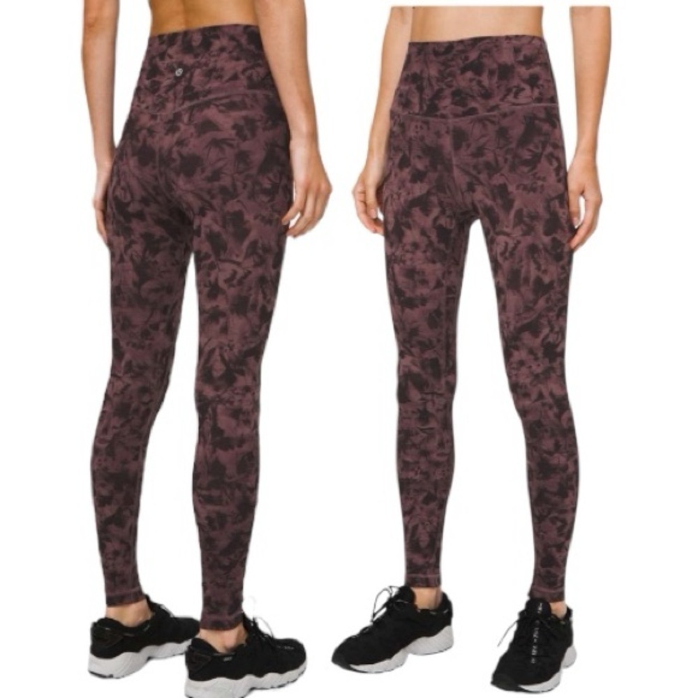 Lululemon Align Pant 28" Mini Dusk Floral Antique Bark Black Pink Women's 6